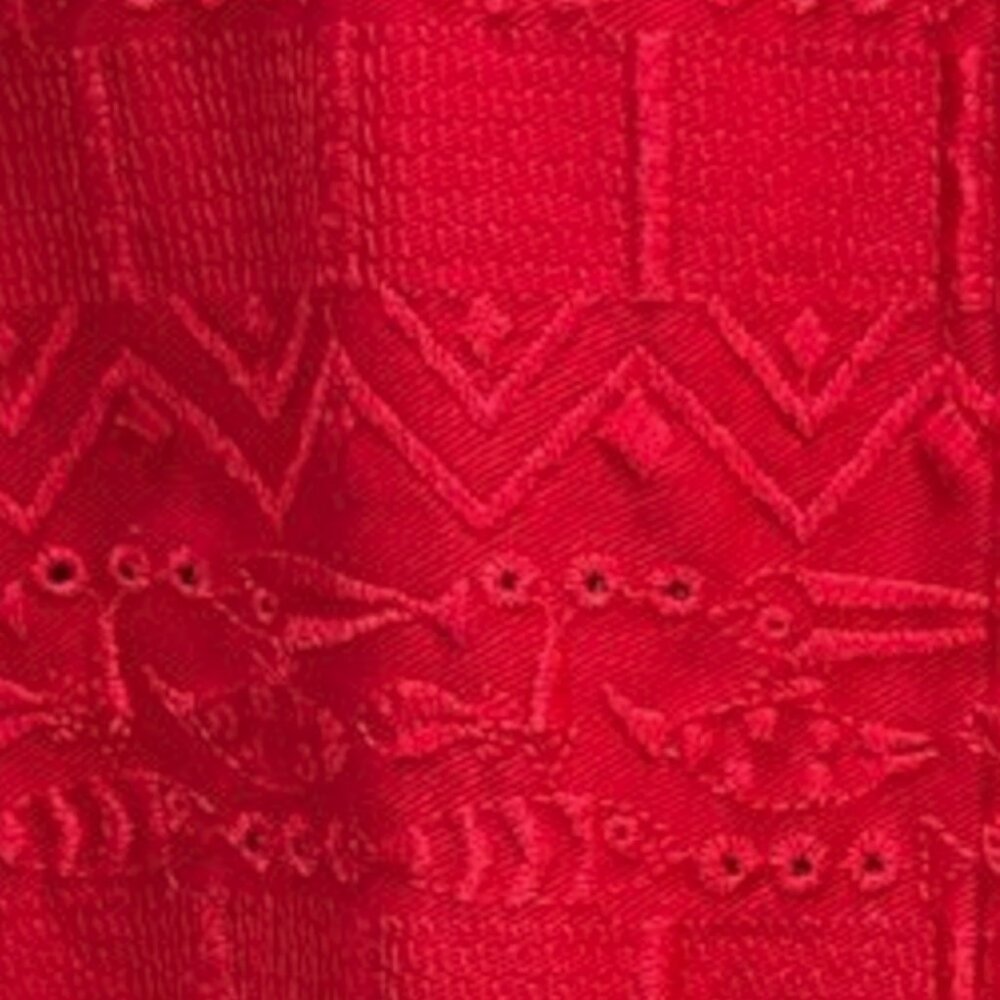 Chico's Design Sz 3 (XL) Red Embroidered 6-Button Long Sleeve Jacket w Islets - Picture 7 of 10